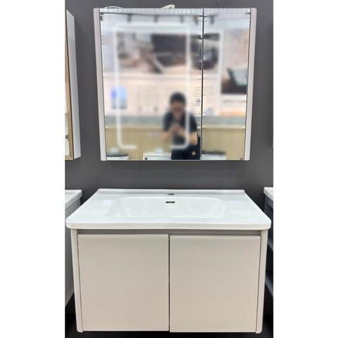 Lavabo tủ TUS736 ngang 80cm gương hộp led