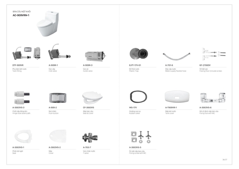 Bồn cầu 1 khối INAX AC-912VN Aqua Ceramic (AC912VN)