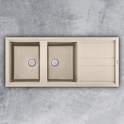 Chậu rửa chén đá Malloca BIANCO K-50062 dài 1m16