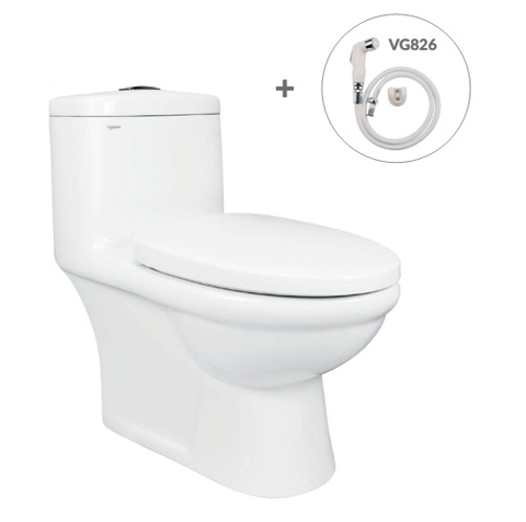 Bồn cầu 1 khối Viglacera V825 xả xoáy + xịt VG826