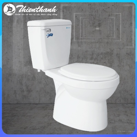 Bồn cầu 2 khối Thiên Thanh Waves xả gạt nắp êm