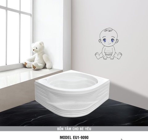 Bồn tắm góc Euroca EU1-9090 trẻ em dài 90cm xây
