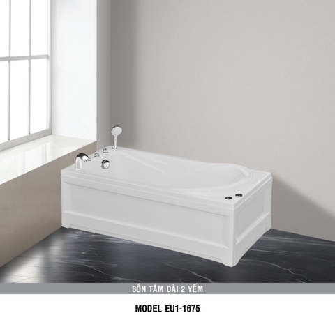 Bồn tắm dài Euroca EU1-1675 dài 1m6 chân yếm đặt sàn
