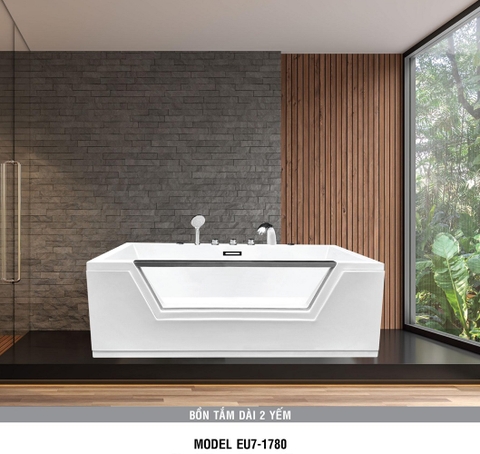 Bồn tắm dài vách kính Euroca EU7-1780 dài 1m7 chân yếm đặt sàn