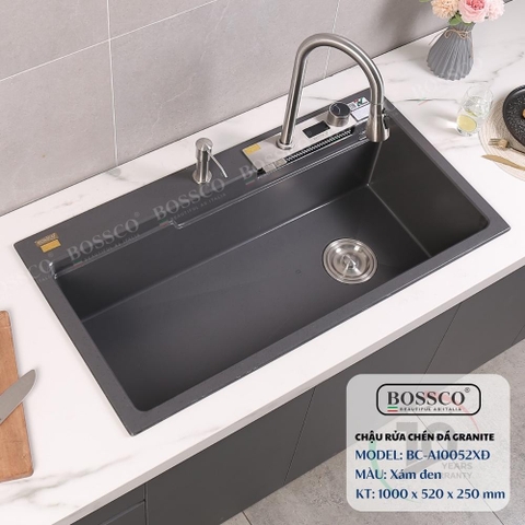 Chậu rửa chén đá BOSSCO BC-A10052XĐ 1 hộc 2 phím đa năng