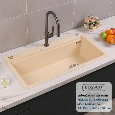 Chậu rửa chén đá BOSSCO BC-B10052KKS 1 hộc