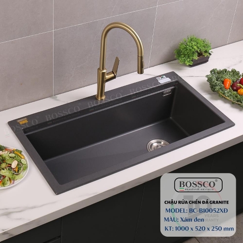 Chậu rửa chén đá BOSSCO BC-B10052NKS 1 hộc