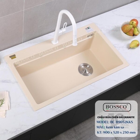 Chậu rửa chén đá BOSSCO BC-B9052KKS 1 hộc