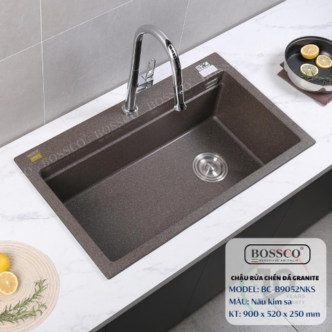 Chậu rửa chén đá BOSSCO BC-B9052NKS 1 hộc