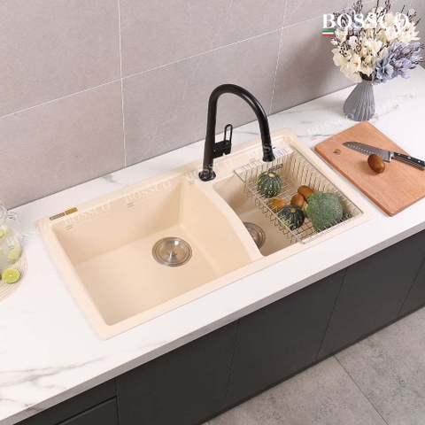 Chậu rửa chén đá BOSSCO BC-E10050KKS 2 hộc