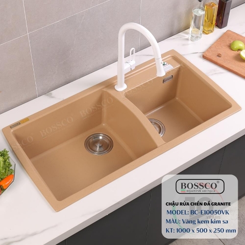 Chậu rửa chén đá BOSSCO BC-E10050VK 2 hộc