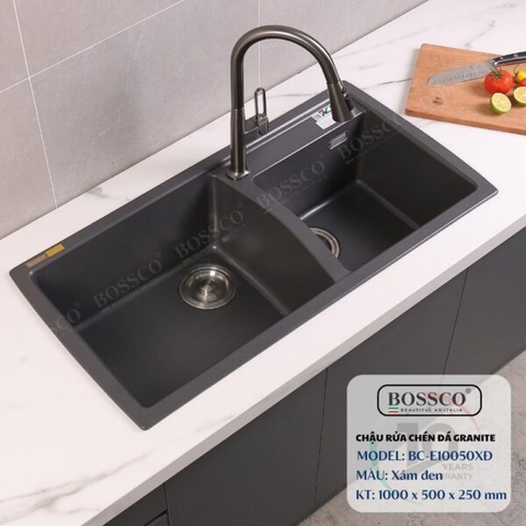 Chậu rửa chén đá BOSSCO BC-E10050XĐ 2 hộc