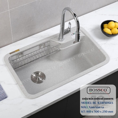 Chậu rửa chén đá BOSSCO BC-KT8150XKS1 hộc bo góc