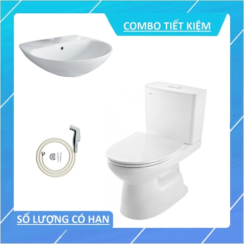 Combo Bồn cầu INAX C-514VAN + Lavabo treo tường INAX L-285V + Vòi xịt CFV-102M