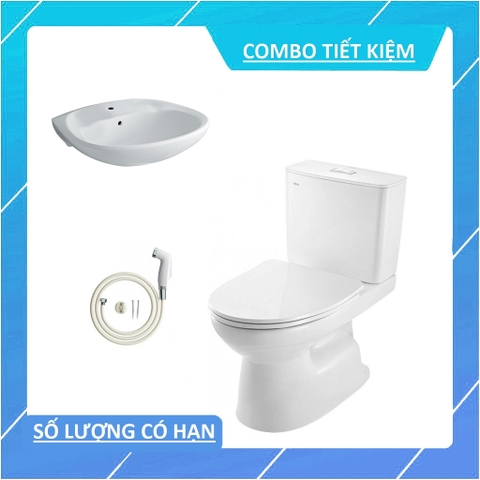 Combo bồn cầu INAX C-514VAN + Lavabo treo tường INAX L-284V + Vòi xịt CFV-102A