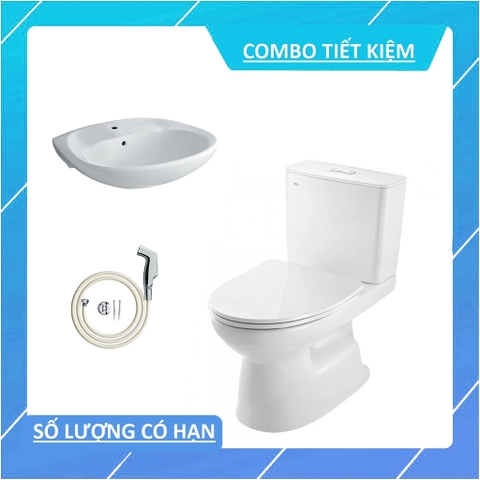 Combo bồn cầu INAX C-514VAN + Lavabo treo tường INAX L-284V + Vòi xịt CFV-102M