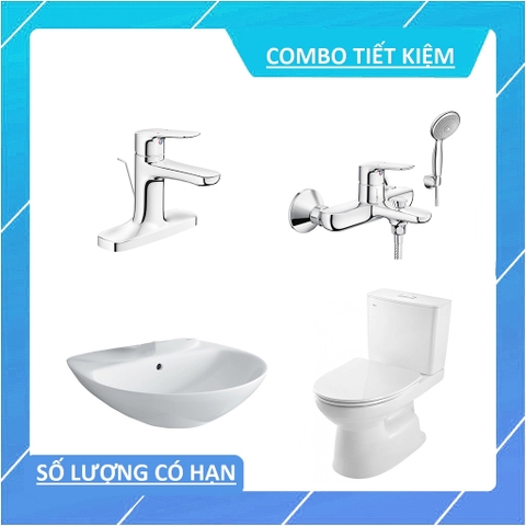 Combo inax bồn cầu C-514 + lavabo L-285V + vòi lavabo LFV-1401S + vòi sen tắm BFV-1403S