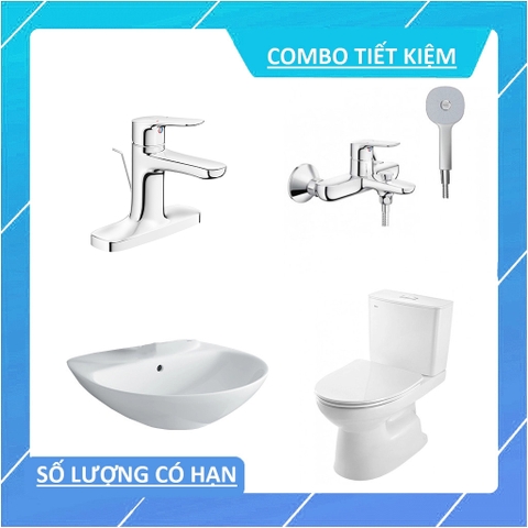 Combo inax bồn cầu C-514 + lavabo L-285V + vòi lavabo LFV-1401S + vòi sen tắm BFV-1403S