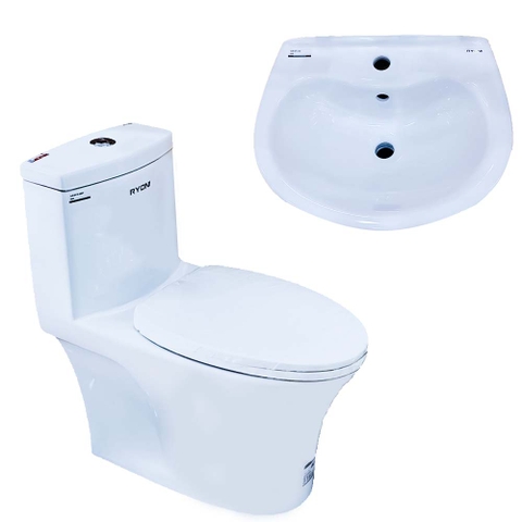 Bồn cầu 1 khối Ryoni TO 802P + Lavabo L102