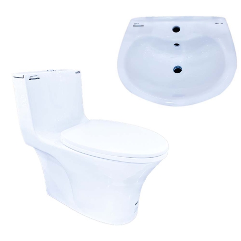 Bồn cầu 1 khối Ryoni TO 803P + Lavabo L102