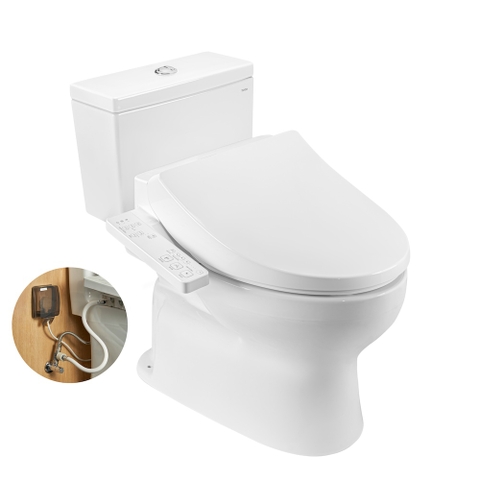 Bồn Cầu 2 Khối TOTO CS302DW26#W kèm nắp rửa điện tử WASHLET S1- TCF23661GAA