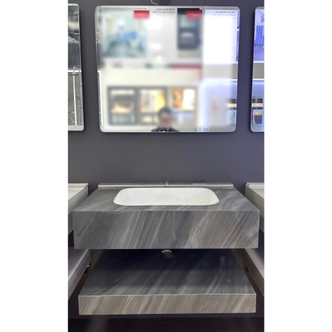 Bộ Lavabo bàn đá bóng Caro CA-030 gương led 70cm