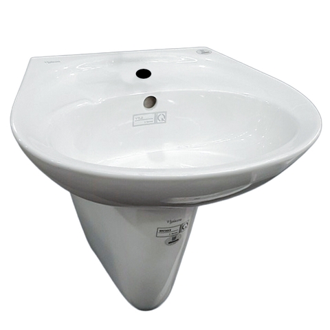 Lavabo chậu rửa mặt Viglacera VTL2 treo tường chân ngắn