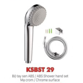 Bộ tay sen nhựa mạ crom KSN KSBST29 dây nhựa PVC xám
