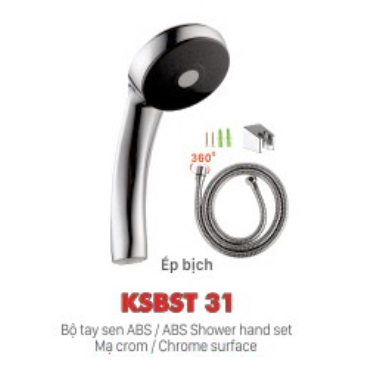 Bộ tay sen nhựa mạ crom KSN KSBST31 dây xi