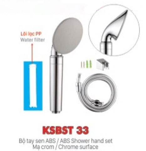 Bộ tay sen nhựa mạ crom KSN KSBST33