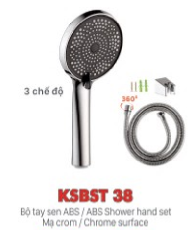Bộ tay sen nhựa mạ crom KSN KSBST38