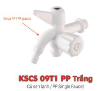 Củ sen nước lạnh nhựa KSN KSCS 09T1 PP Trắng