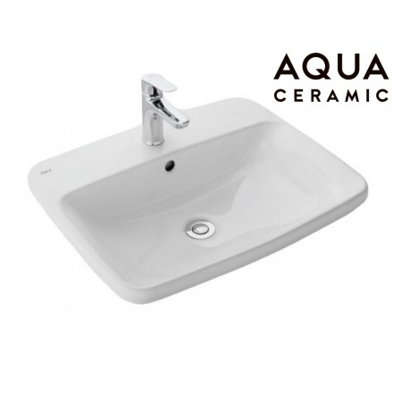 Lavabo chậu rửa mặt INAX AL-2398V bán âm dương vành sứ Aquaceramic (AL2398V)