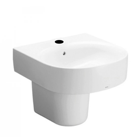 Lavabo chậu rửa mặt TOTO LHT766CR#XW treo tường chân ngắn sứ chống bám bẩn