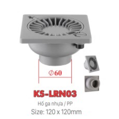 Phễu thoát sàn nhựa KSN KS-LRN03 phi 60