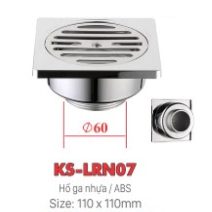 Phễu thoát sàn nhựa ABS KSN KS-LRN07 phi 60