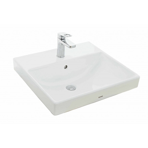 Lavabo chậu rửa mặt TOTO LT710CSR#XW đặt bàn sứ chống bám bẩn