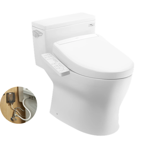 Bồn cầu 1 khối TOTO MS188VKW24#XW kèm nắp rửa điện tử WASHLET S2- TCF33461GAA