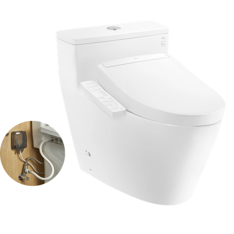 Bồn cầu 1 khối TOTO MS625DW24#XW kèm nắp rửa điện tử WASHLET S2- TCF33461GAA