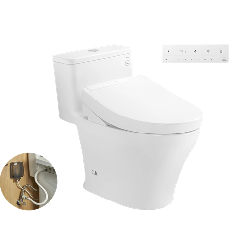 Bồn cầu 1 khối TOTO MS857DW25#XW kèm nắp rửa điện tử WASHLET S5- TCF34461GAA