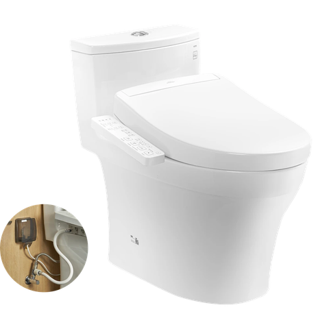Bồn cầu 1 khối TOTO MS885DW24#XW kèm nắp rửa điện tử WASHLET S2- TCF33461GAA