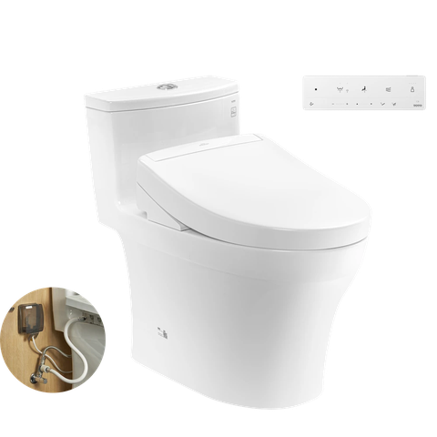 Bồn cầu 1 khối TOTO MS885DW25#XW kèm nắp rửa điện tử WASHLET S5- TCF34461GAA