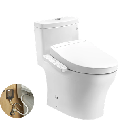 Bồn cầu 1 khối TOTO MS889DRW24#XW kèm nắp rửa điện tử WASHLET S2- TCF33461GAA