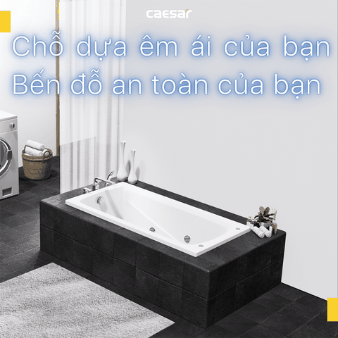 Bồn tắm dài Caesar MT0670 dài 1m7 loại xây có massage