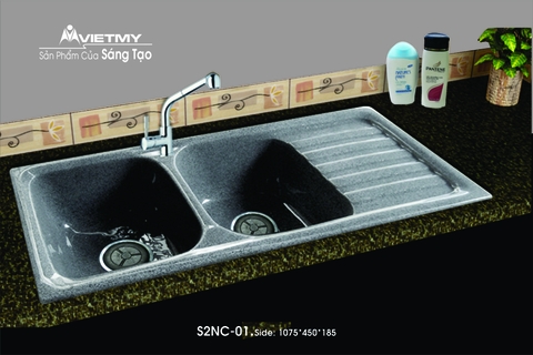 Chậu rửa chén Việt Mỹ S2NC-01 đá nhân tạo 3 màu