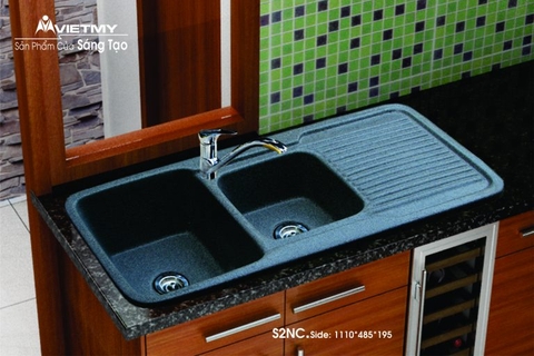 Chậu rửa chén Việt Mỹ S2NC đá nhân tạo 3 màu