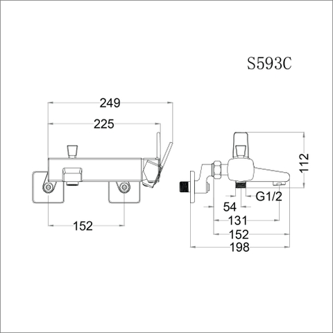 Vòi sen tắm nóng lạnh Caesar S593C