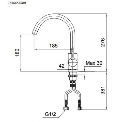 Vòi chậu rửa chén TOTO TX605KESBR nóng lạnh