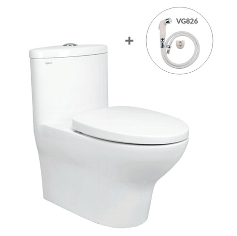 Bồn cầu 1 khối Viglacera V37S + xịt VG826