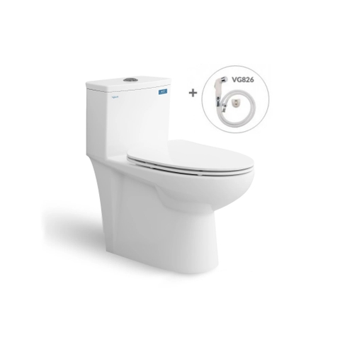 Bồn cầu 1 khối Viglacera V819 tặng kèm xịt vệ sinh VG826